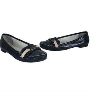 Talbots Navy Blue Leather Loafers Size 8 Classic Driving Flats